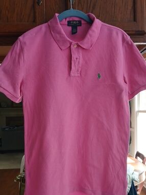 Polo by Ralph Lauren Bright Pink Polo with Green Logo
